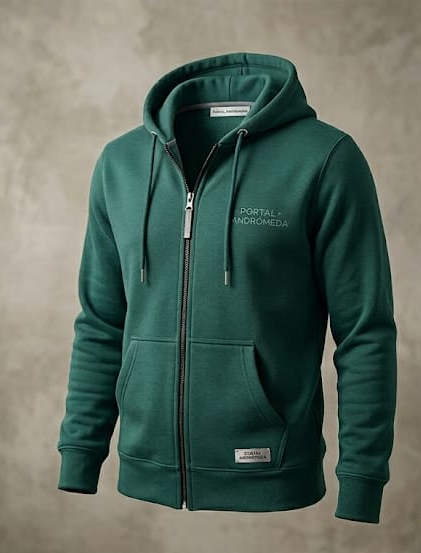Campera Liviana con Capucha "Portal de Andrómeda" Premium – Verde Bosque