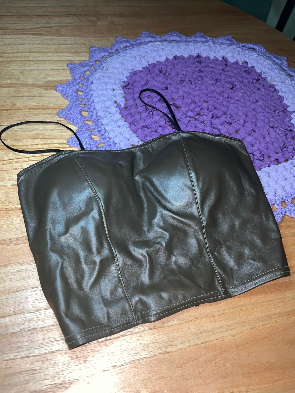 Top Corset en Ecocuero Chocolate – Night Vibe